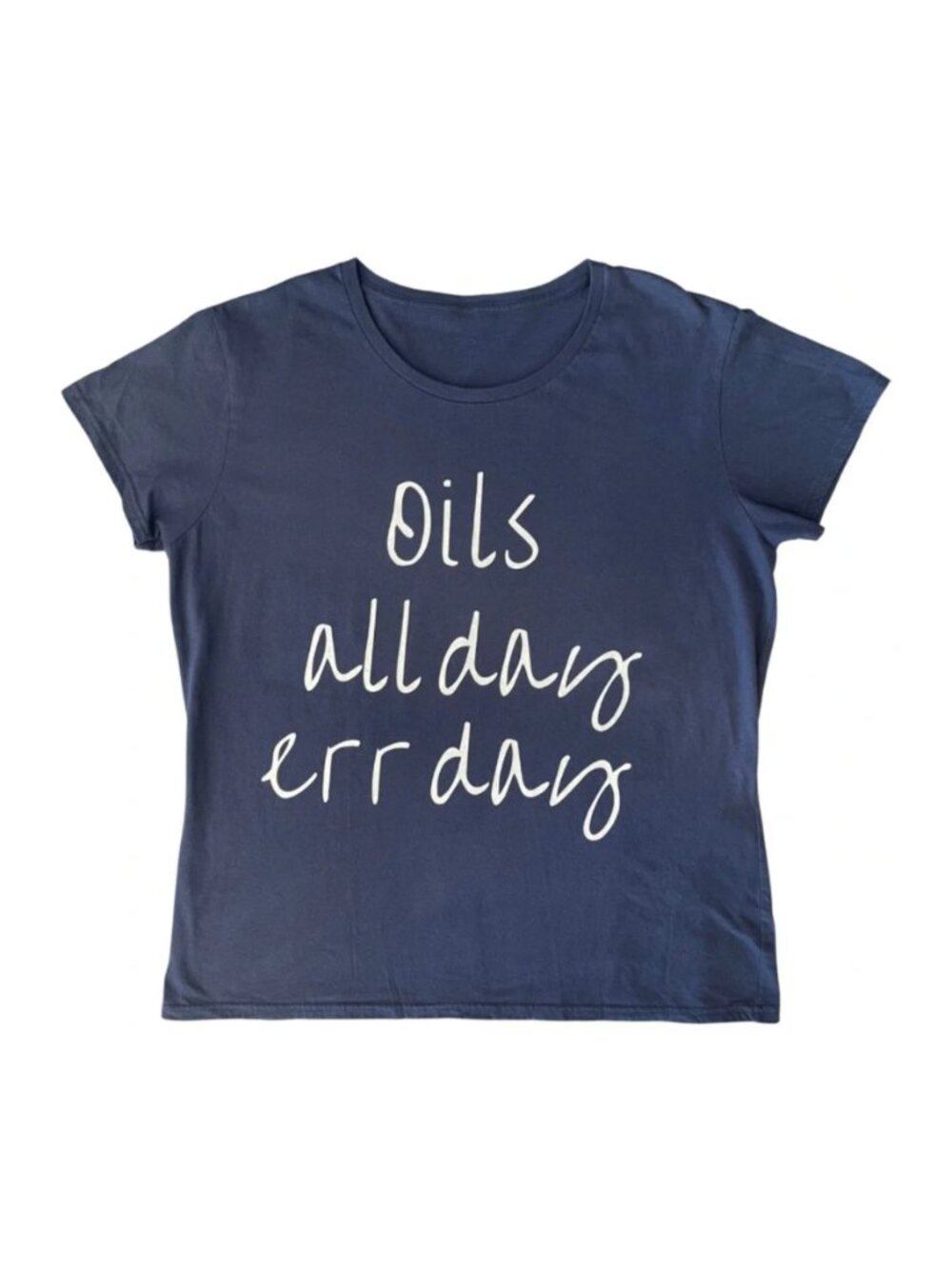 Essential Oils Graphic T-Shirt Womens Size L Oils Allday Errday Funny Scoop